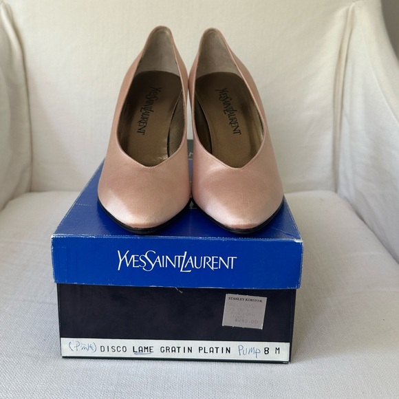Yves Saint Laurent Shoes Vintage Yves Saint Laurent Pink Satin Pumps Poshmark